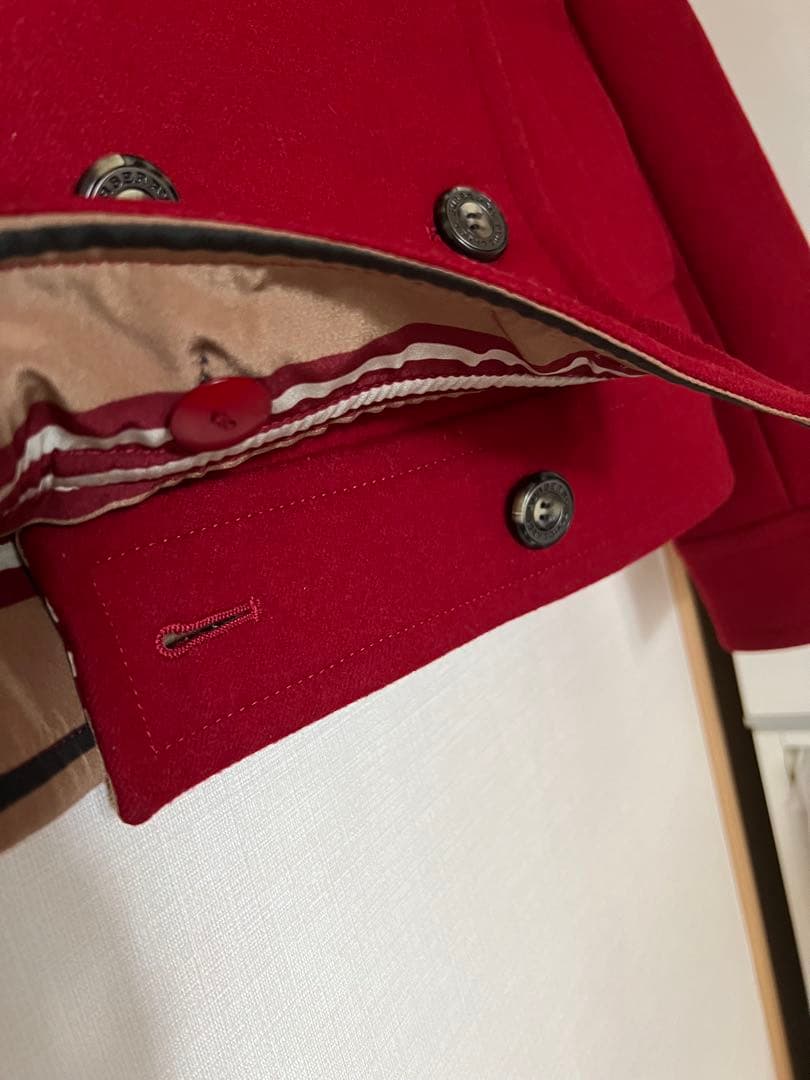 BURBERRY100%毛　レディースジャケットサイズ:M 赤色