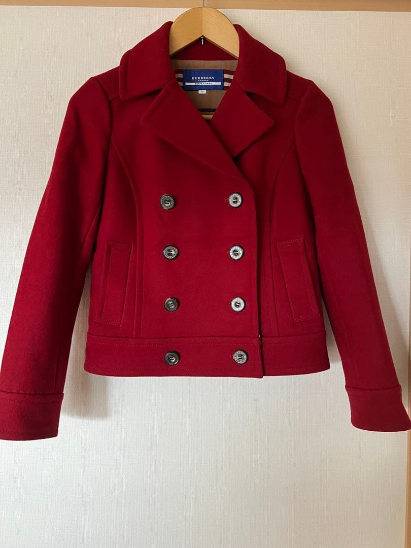 BURBERRY100%毛　レディースジャケットサイズ:M 赤色