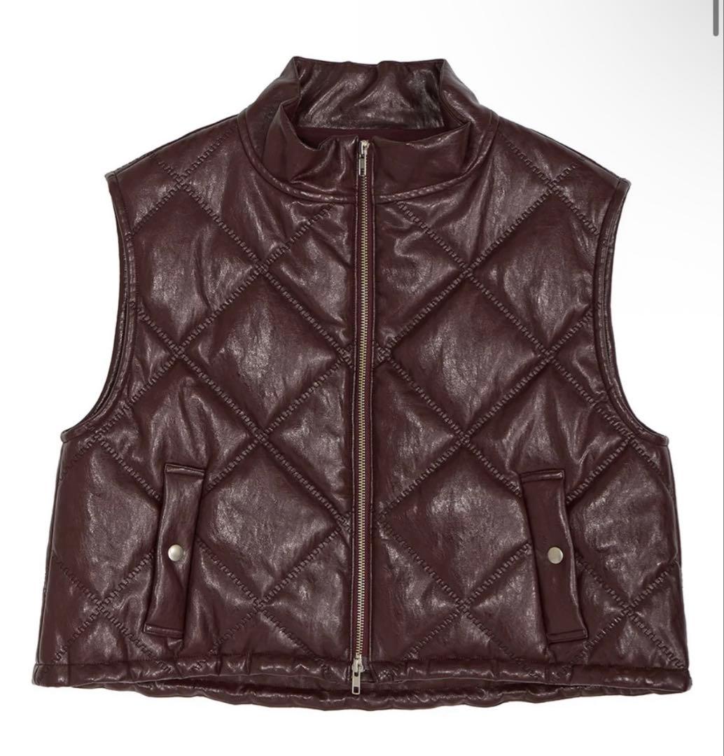 ジャケット・アウター Ameri SYNTHETIC LEATHER QUILTING VEST