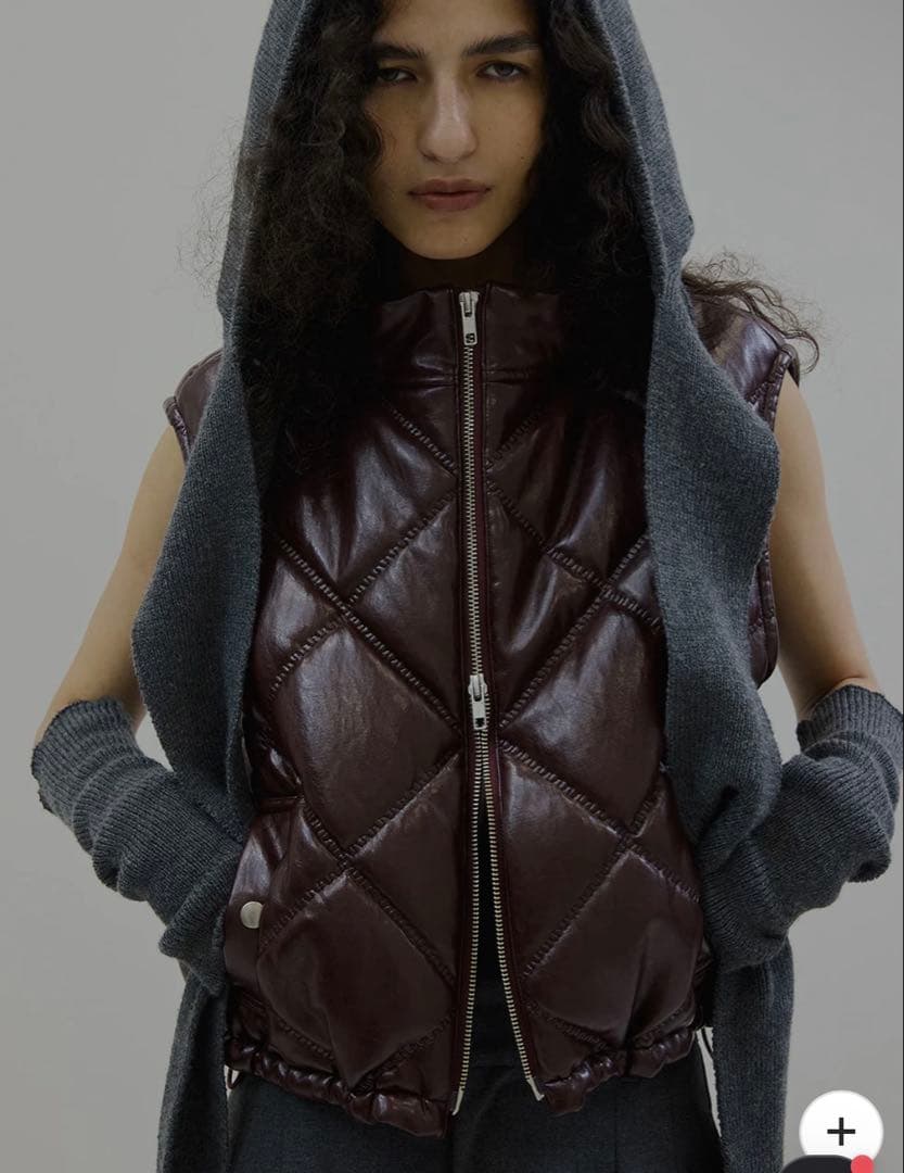ジャケット・アウター Ameri SYNTHETIC LEATHER QUILTING VEST