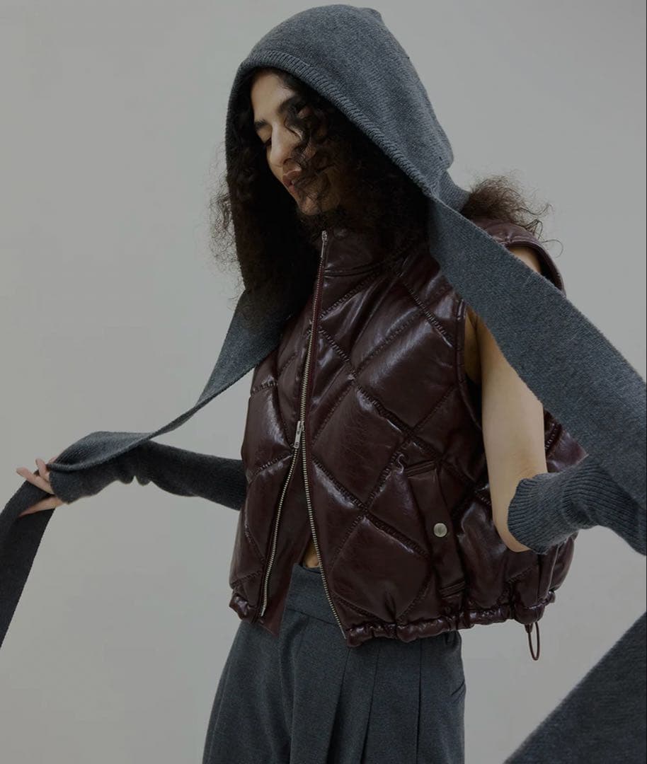 ジャケット・アウター Ameri SYNTHETIC LEATHER QUILTING VEST