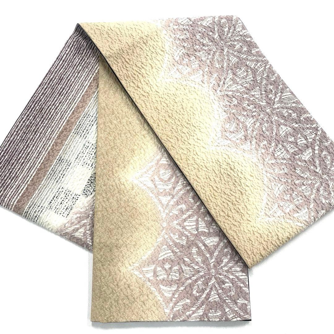 専用帯6189 ●高級 正絹 両面全通 リバーシブル 袋帯 兎 市松模様 七宝