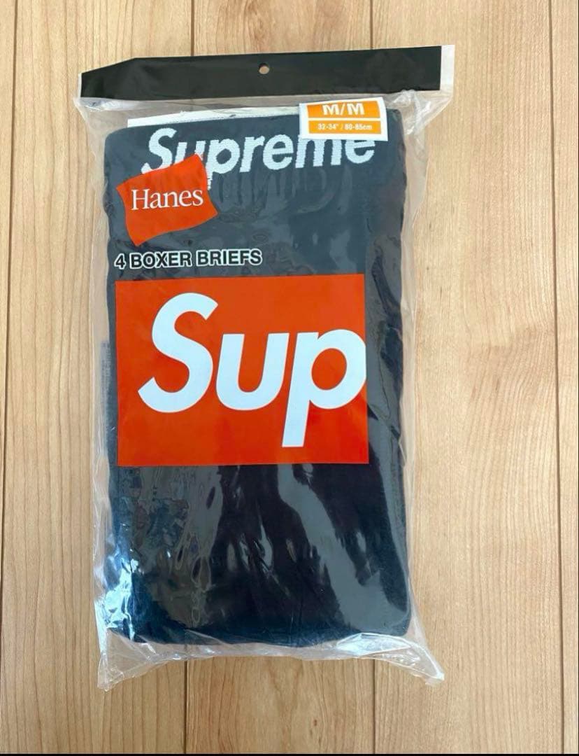 新品 Supreme Hanes Boxer 白2黒2 4枚セット