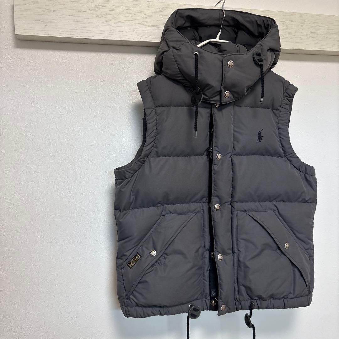 ▪️POLO RALPH LAUREN フード付　脱着可　ダウンベスト　ロゴ刺繍
