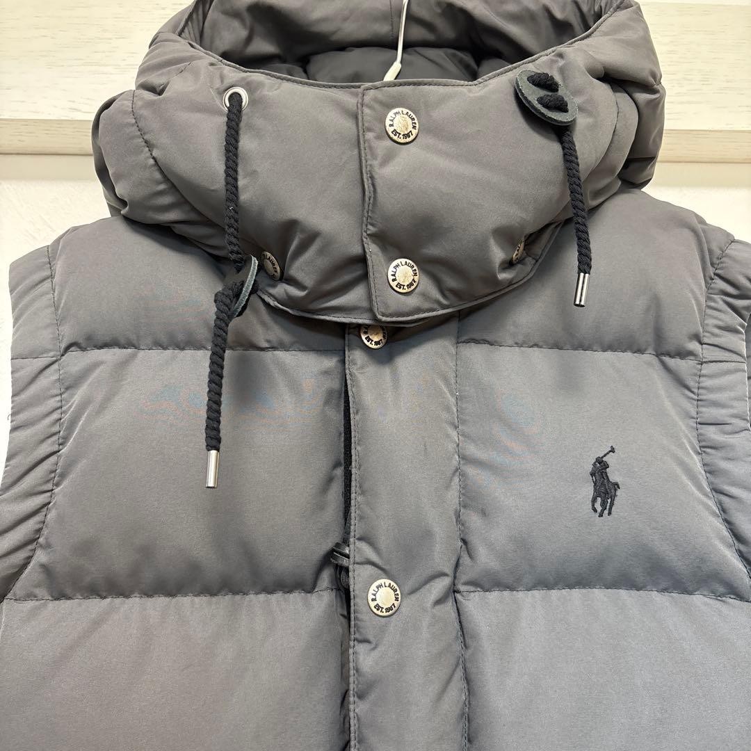 ▪️POLO RALPH LAUREN フード付　脱着可　ダウンベスト　ロゴ刺繍