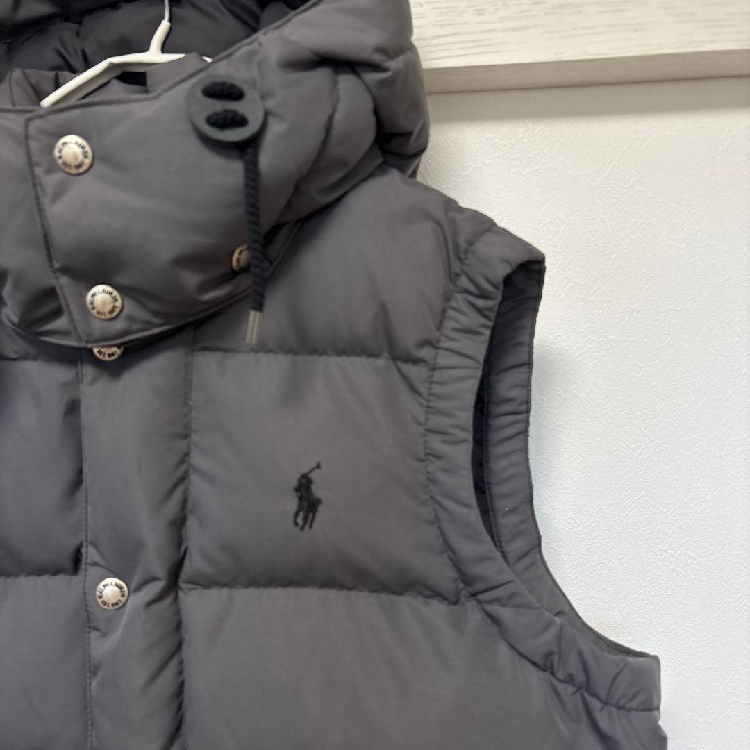 ▪️POLO RALPH LAUREN フード付　脱着可　ダウンベスト　ロゴ刺繍
