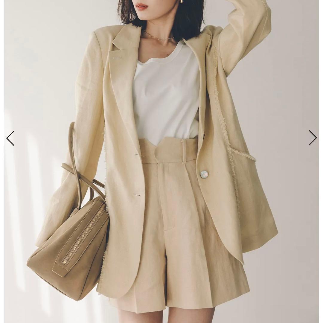 【タグ付き新品】anuans リネンバミューダパンツ　beige