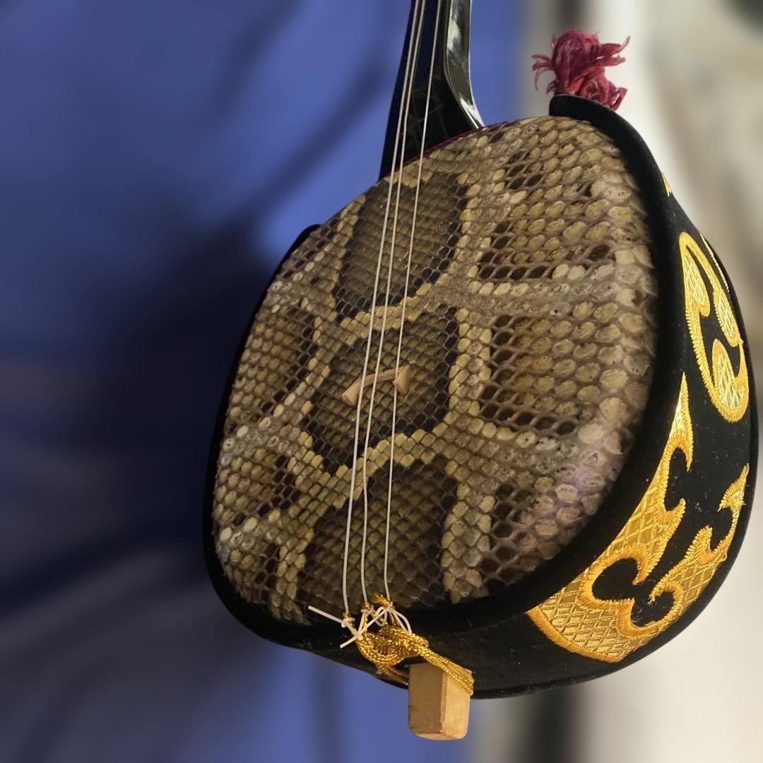 三線本体 ヘビ革風