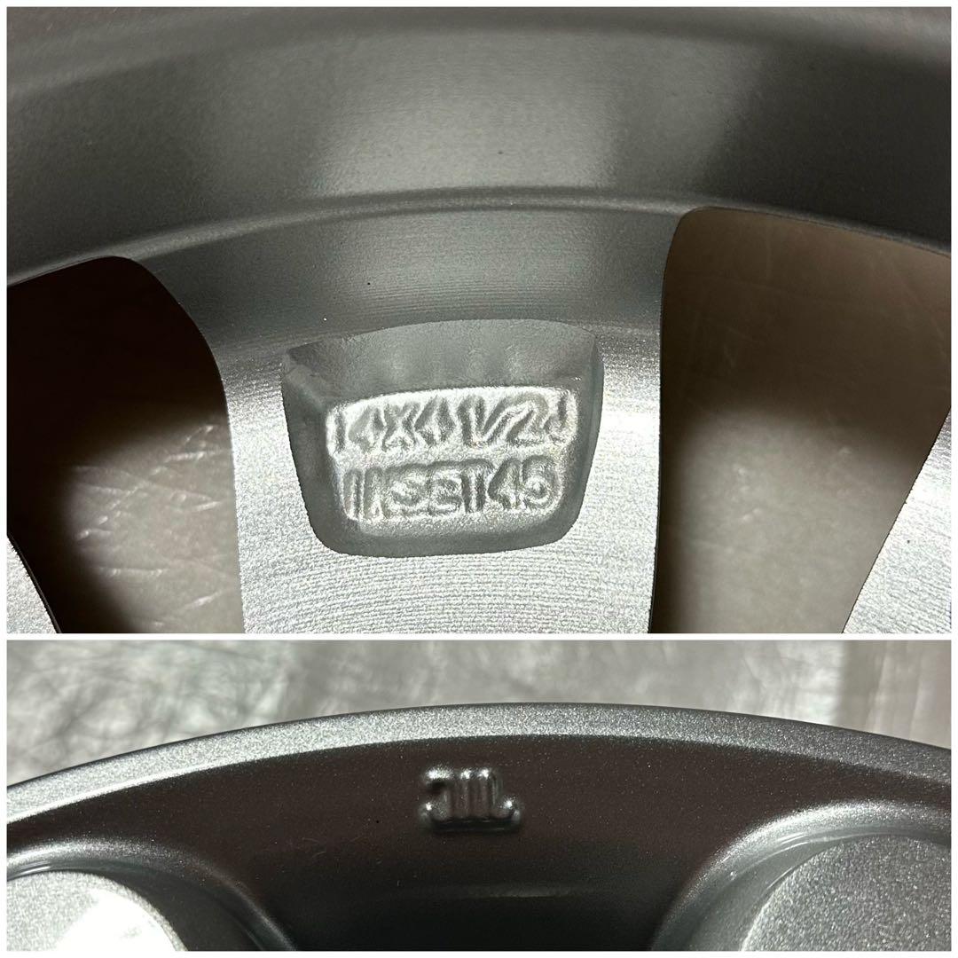 ②ホイール1本　14インチ HE33 ラパン　純正ホイール　花びらモチーフ　美品