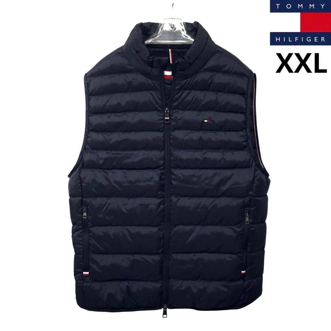 新品 トミーヒルフィガー THPROTECT 軽量 耐水 中綿ベスト XXL 紺