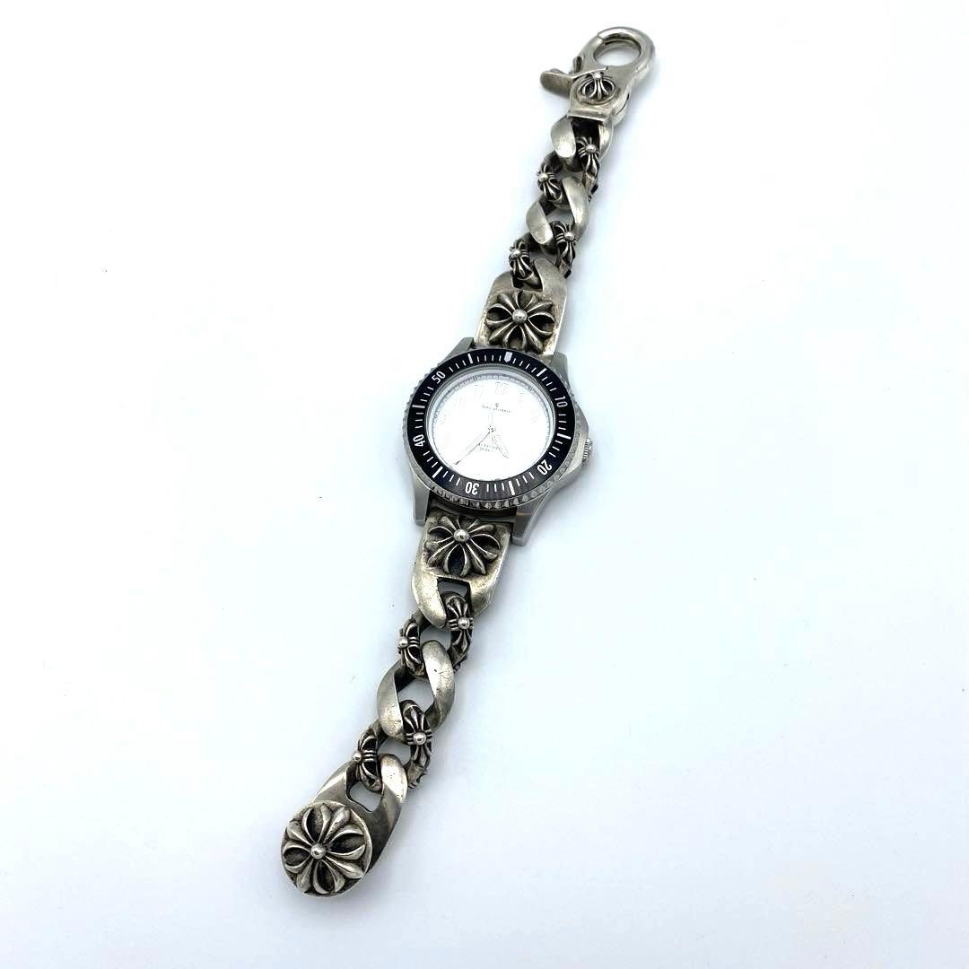 カスタムウォッチブレス クロスデザイン シルバー メンズ腕時計