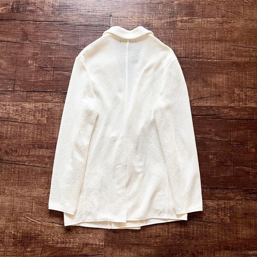 <美品>LARDINI ホワイト コットン ダブル ジャケット サイズM相当