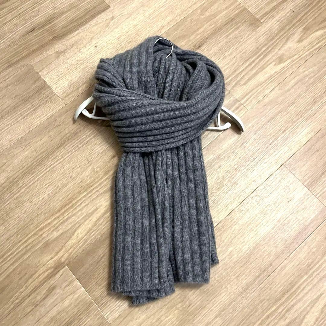 最終お値下げ　ebure グレー カシミヤマフラー　ストール
