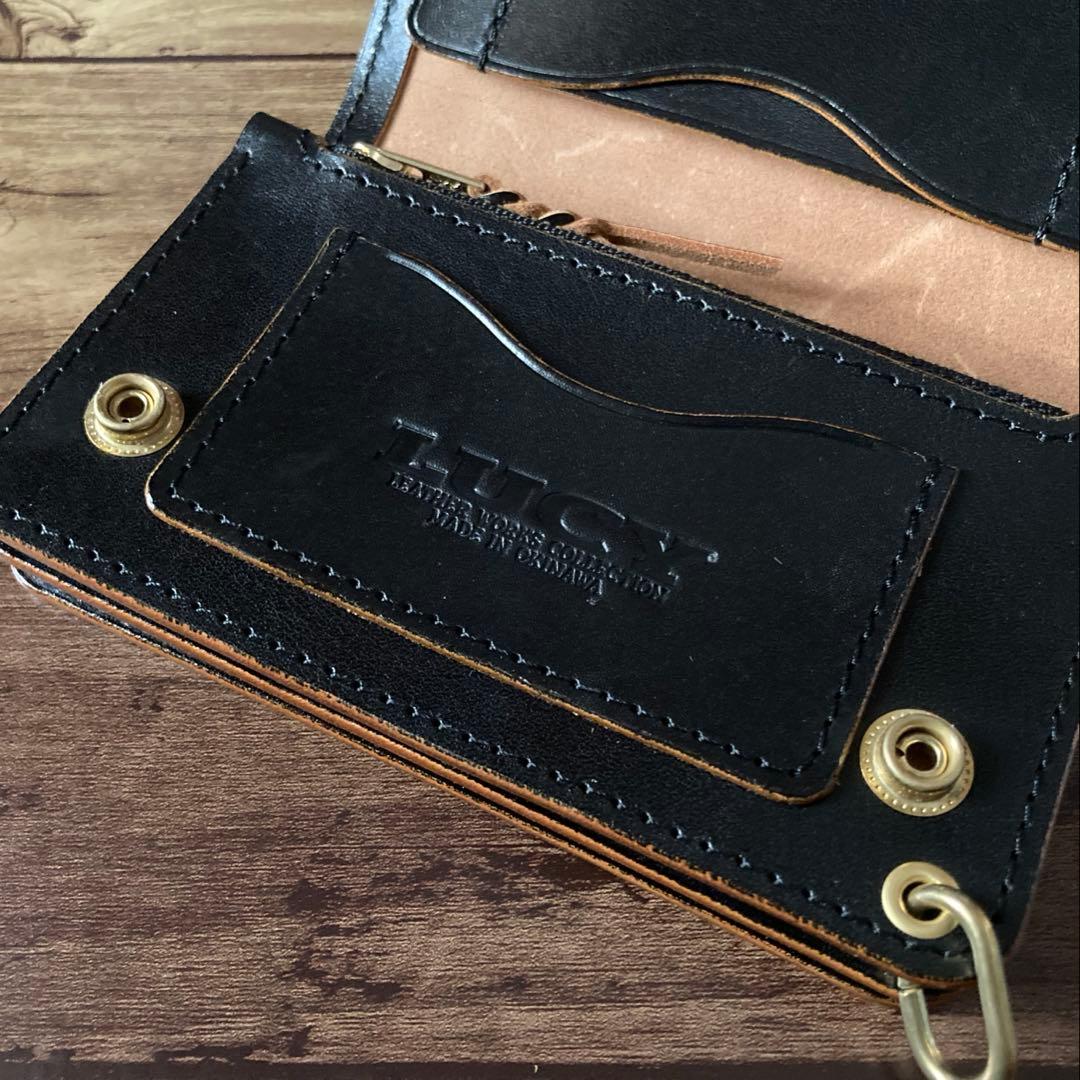 【お札を折らずに収納】姫路レザー トラッカーウォレット150（ミドル）3層