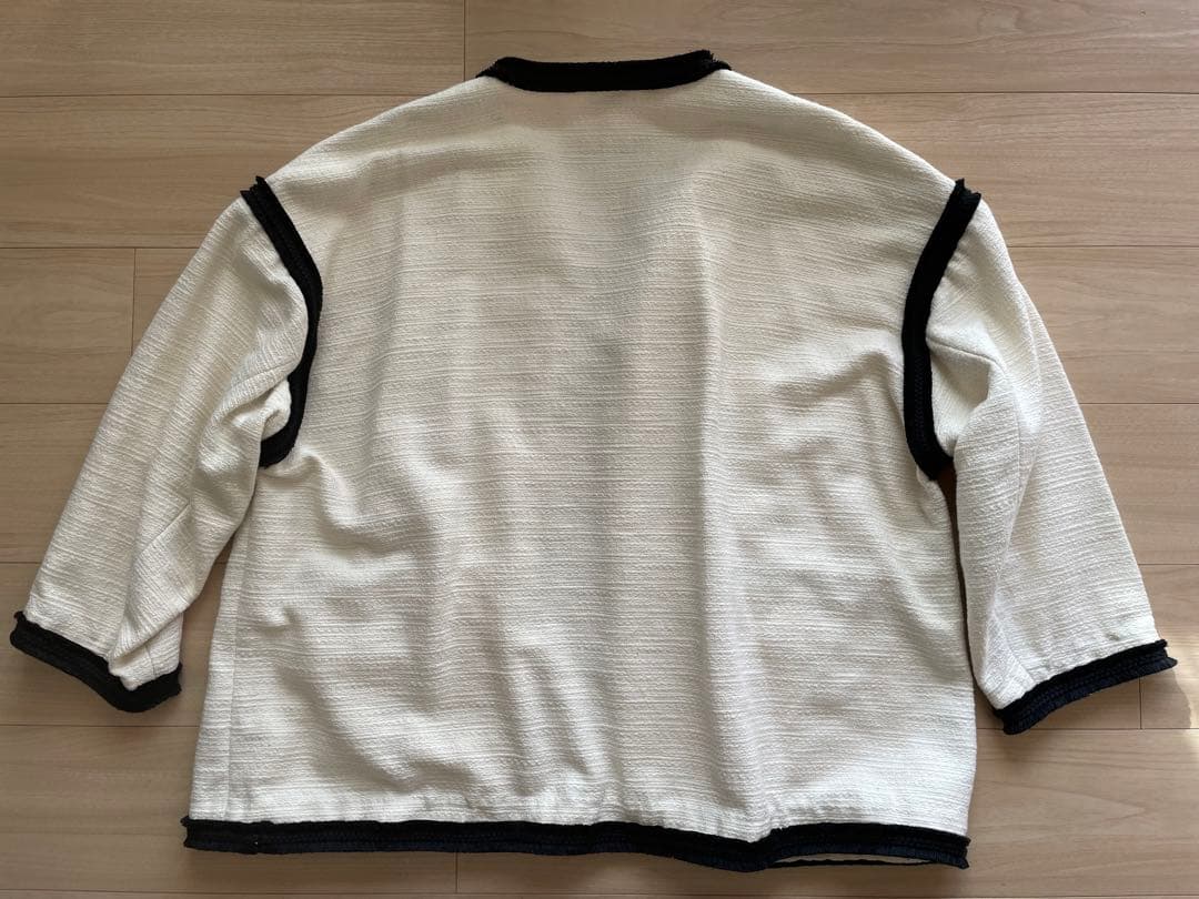 DES PRES コットンナイロンツイード ノーカラーショートコート