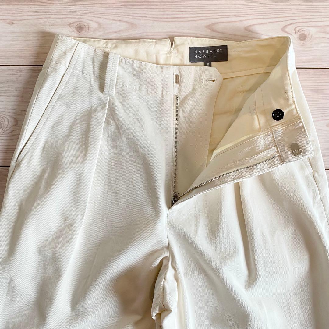 2024AW マーガレットハウエル オーガニックコットンツイル タックパンツ Ⅱ