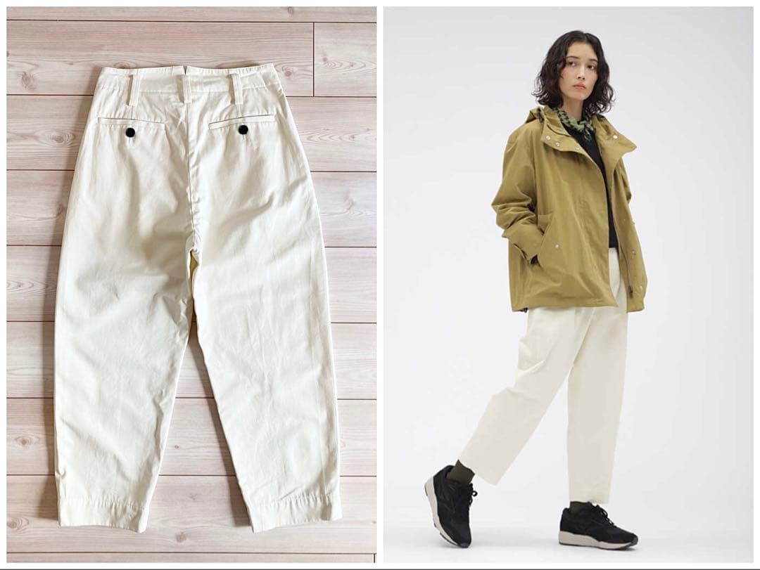 2024AW マーガレットハウエル オーガニックコットンツイル タックパンツ Ⅱ