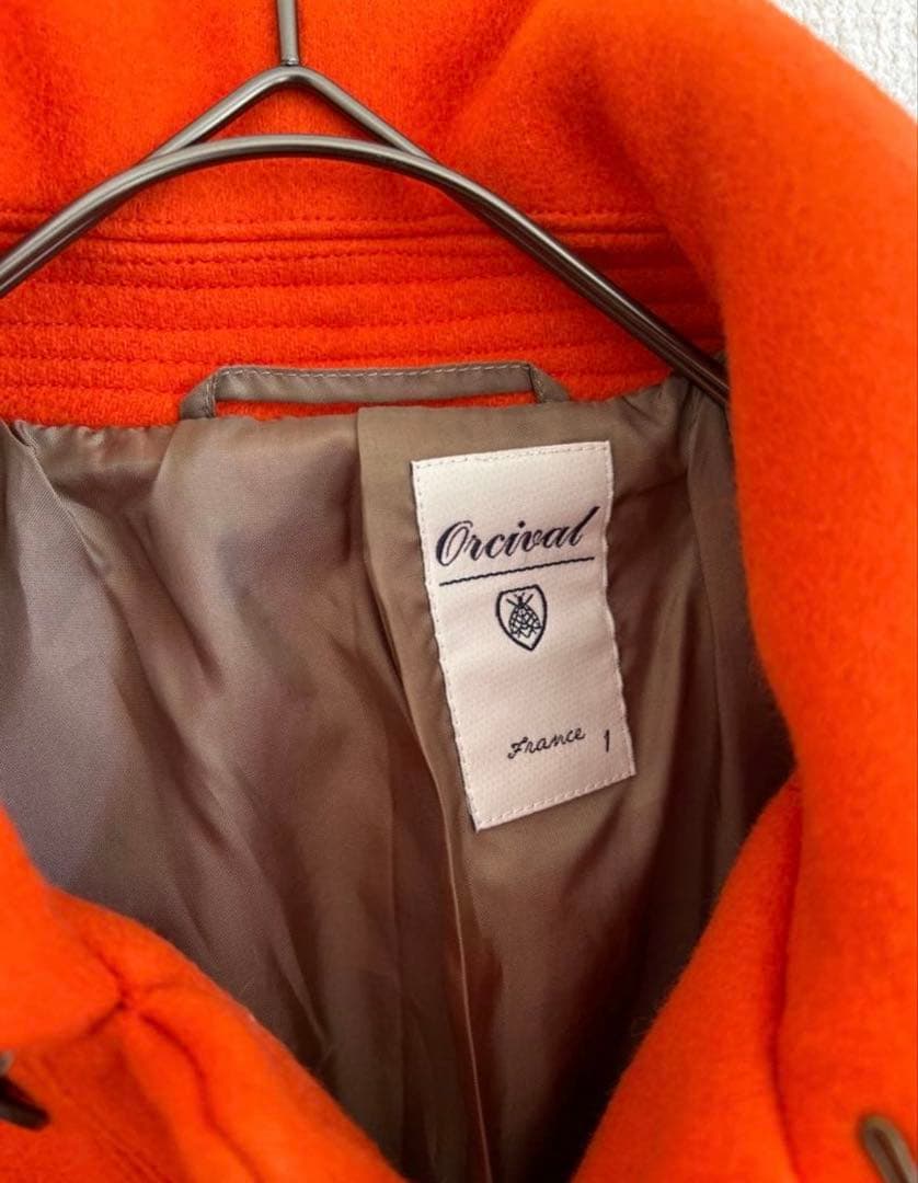 【試着のみ】ORCIVAL オーシバルフード付きオレンジウールコート