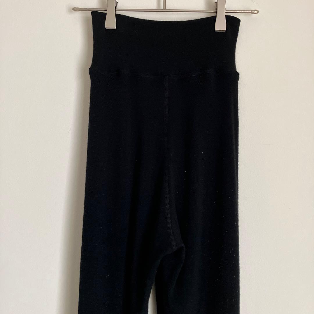 YARN ルル リブレギンス 黒 ZQメリノウール