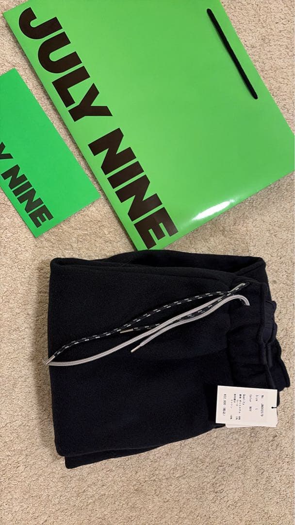 JULY NINE フリースパンツ2026AW完売商品 ネイビーＬサイズタグ付き