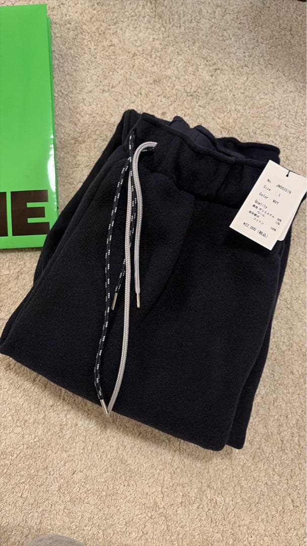 JULY NINE フリースパンツ2026AW完売商品 ネイビーＬサイズタグ付き