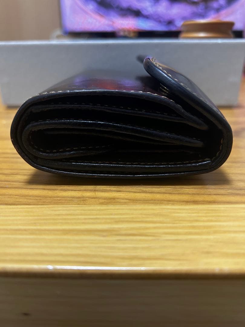 WILD SWANS ダークバーガンディー シェルコードバン 三つ折り財布