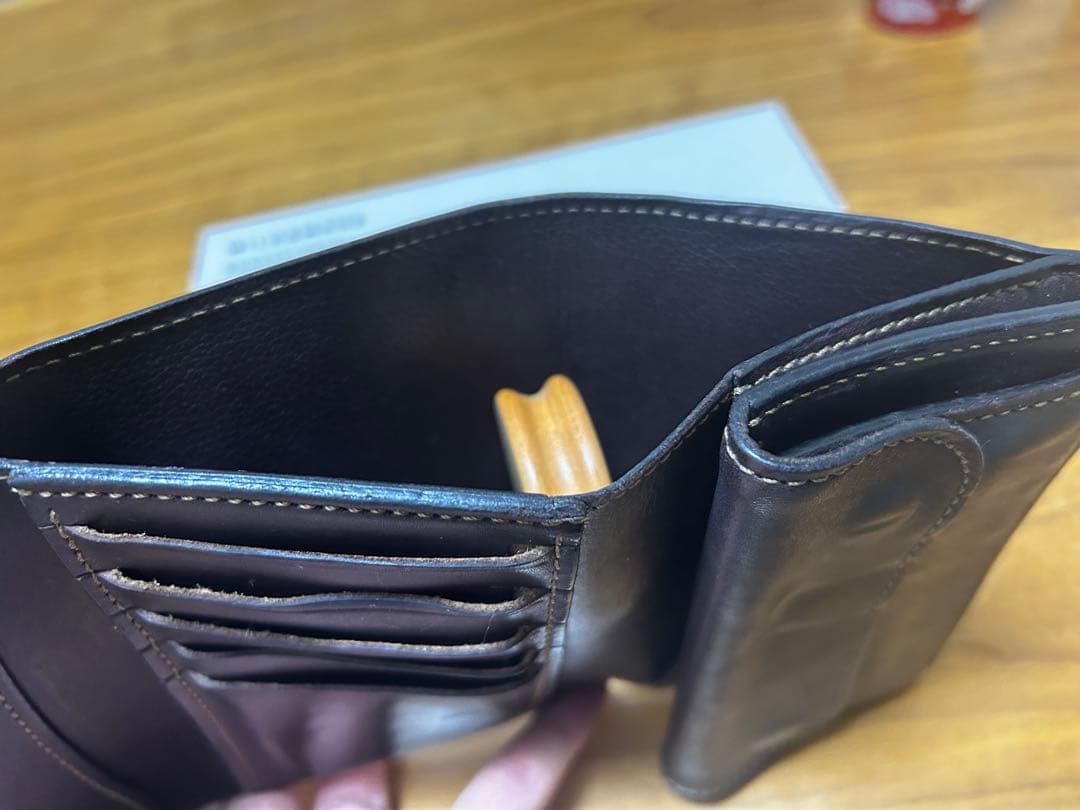 WILD SWANS ダークバーガンディー シェルコードバン 三つ折り財布