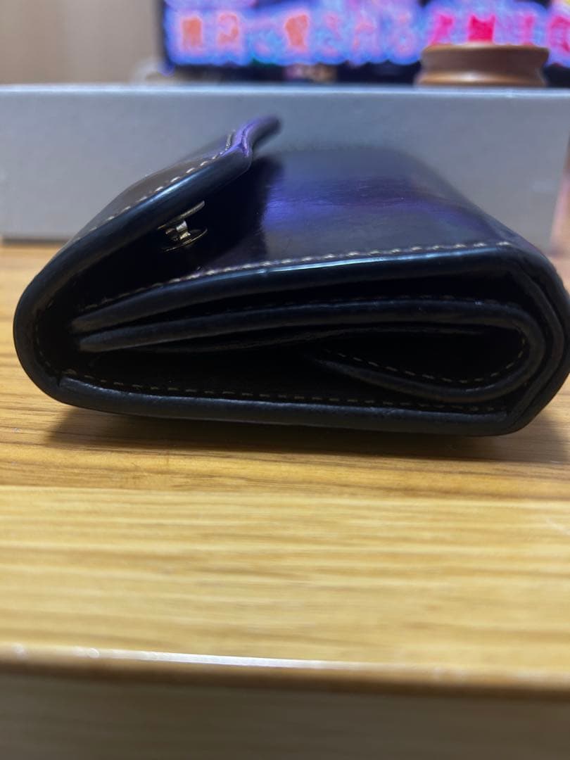 WILD SWANS ダークバーガンディー シェルコードバン 三つ折り財布