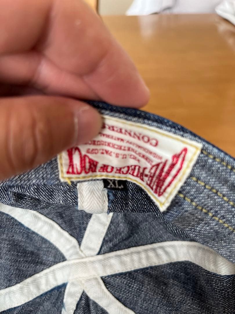 デニムキャスケット帽子 ワンピースオブロック　大戦生地