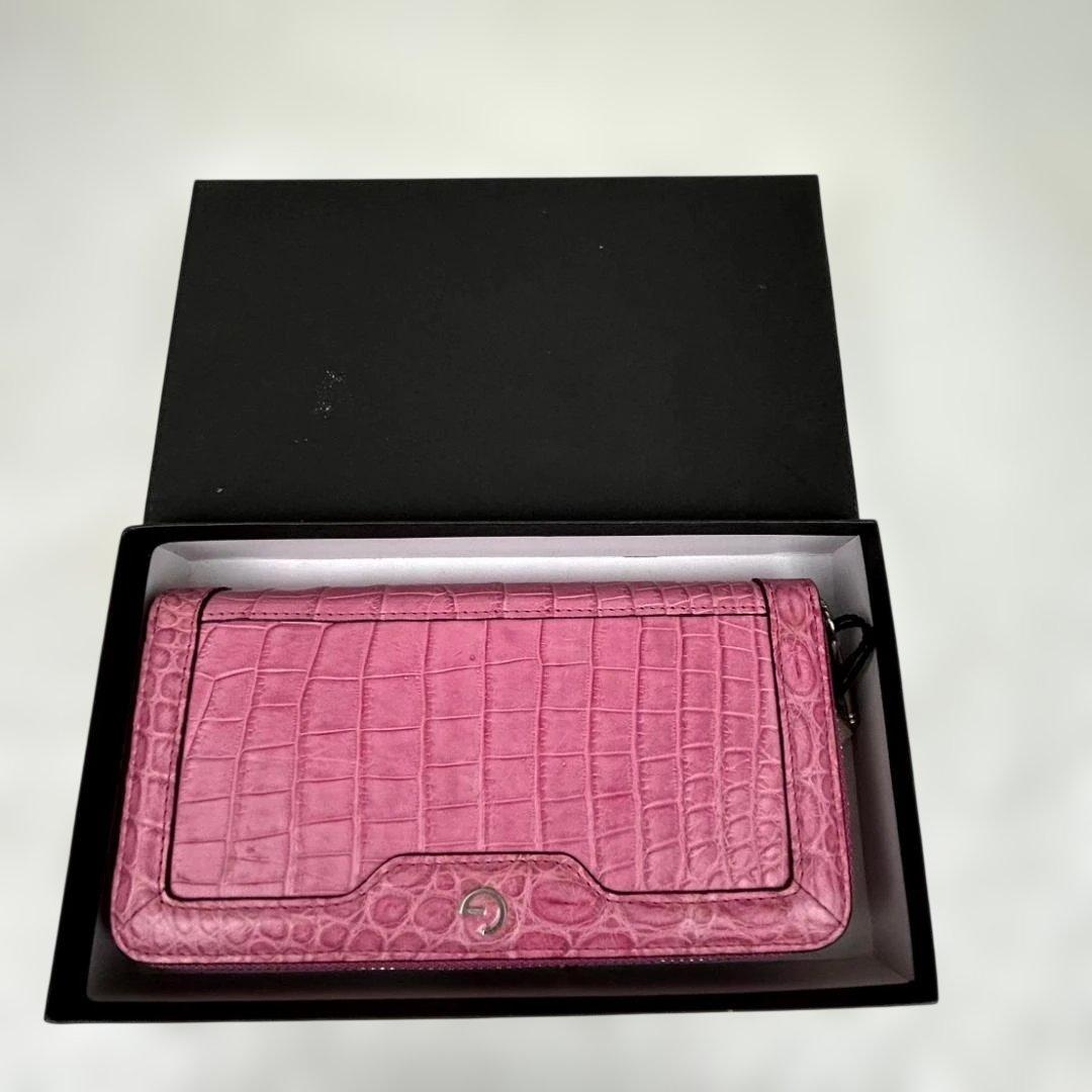 【新品未使用タグ付き】長財布　GRES クロコダイル　ラウンドジップ　ピンク