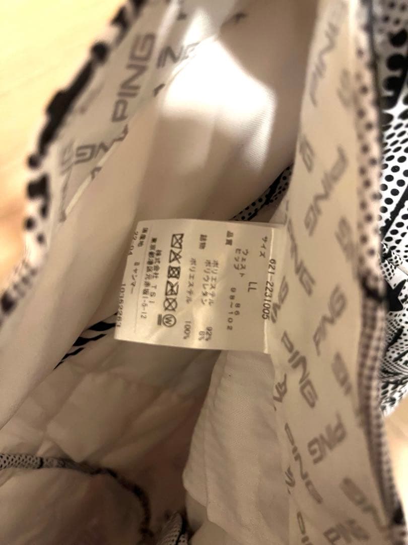 極美品 PING 中綿ブルゾン L パンツ M セットアップ 総柄 白 星 ロゴ