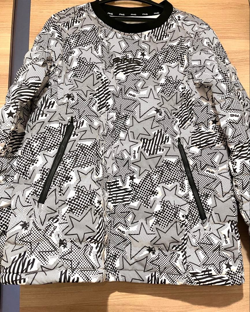 極美品 PING 中綿ブルゾン L パンツ M セットアップ 総柄 白 星 ロゴ