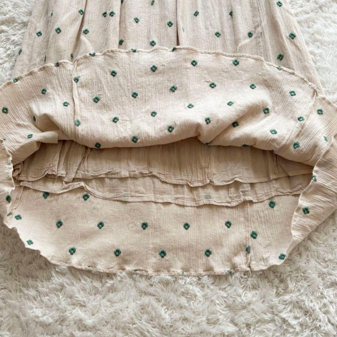 人気完売品・美品✨ヌキテパ　コットンガーゼフラワーモチーフ刺繍　ワンピース