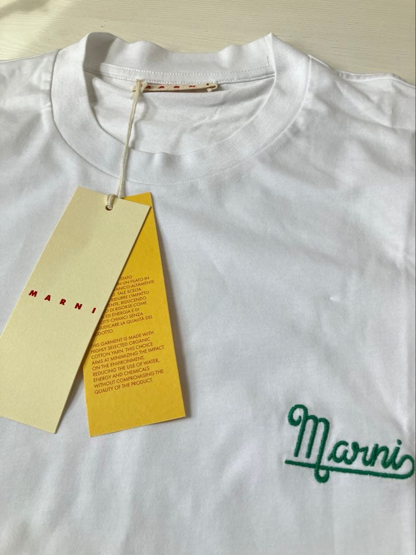 MARNI マルニ ロゴ刺繍カットソー Tシャツ ホワイト 新品未使用