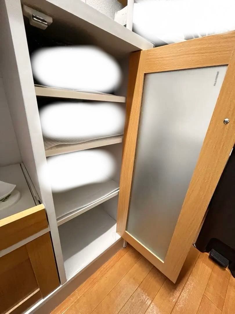 【本日まで】キッチン収納キャビネット　ホワイト木目