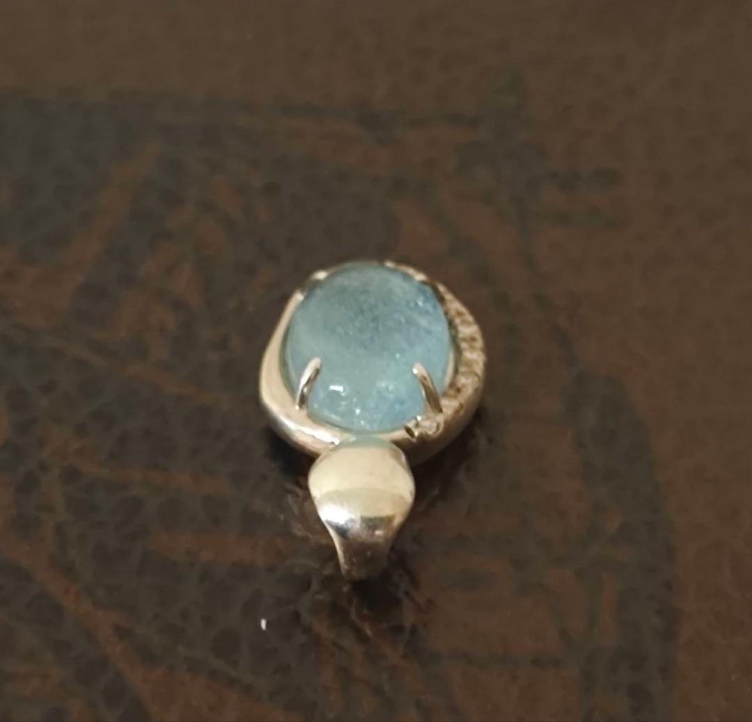 agete アガット <3月誕生石> シルバーアクアマリンチャーム