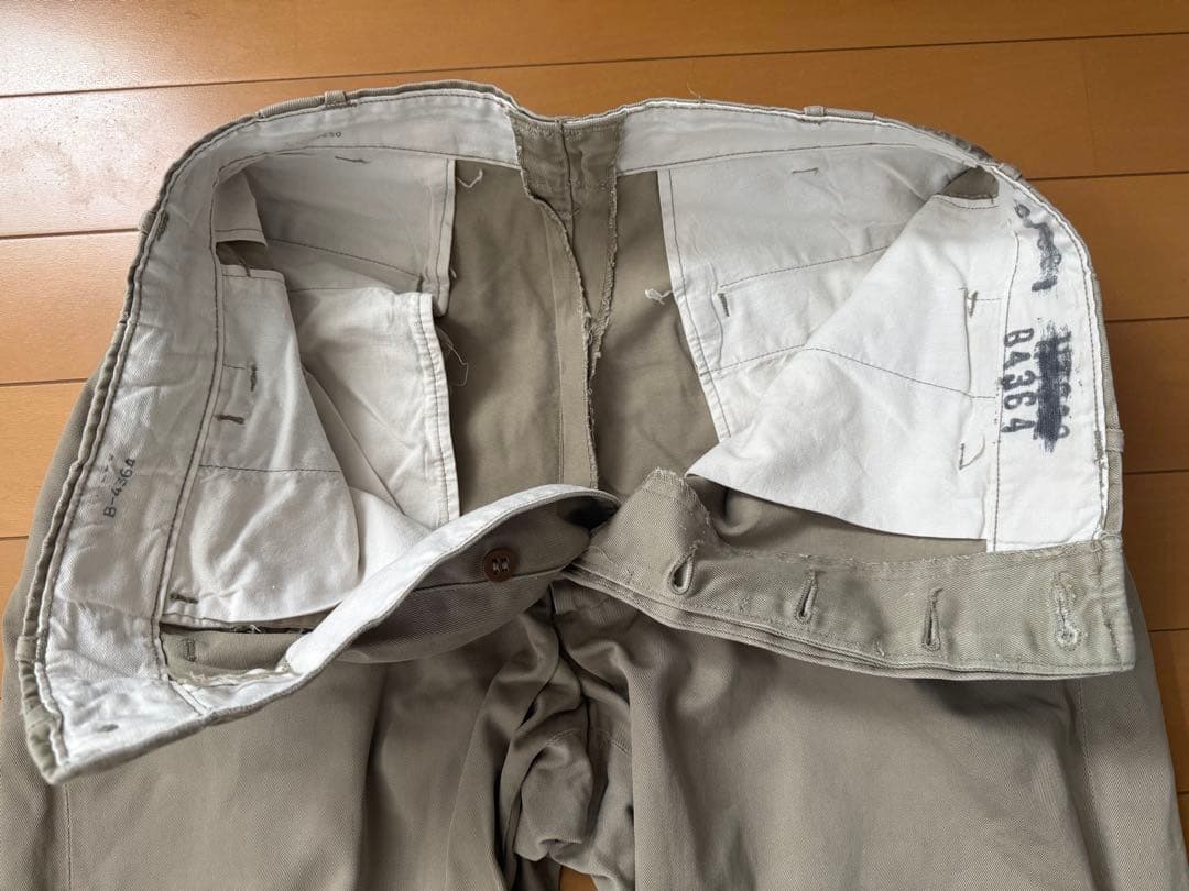 美品　実物　50s usarmy チノ　45カーキ