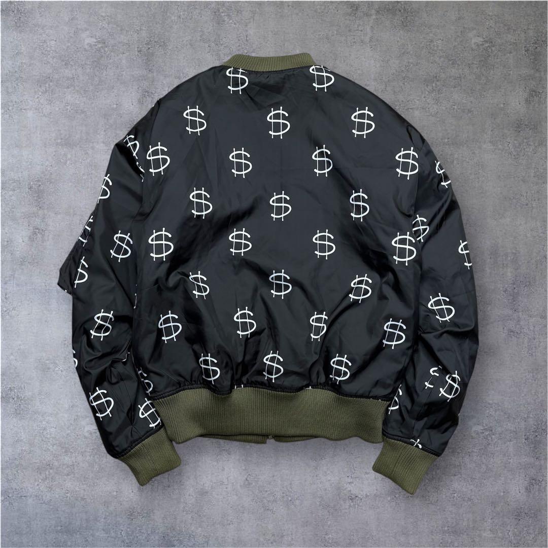 STUSSY ステューシー リバーシブル キルティング MA-1 ドルマーク S