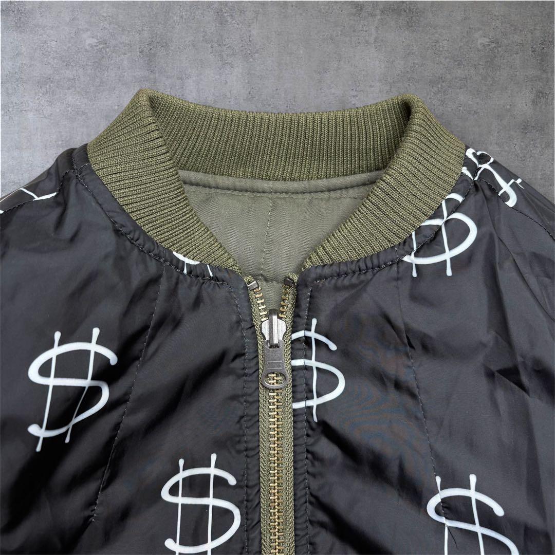 STUSSY ステューシー リバーシブル キルティング MA-1 ドルマーク S