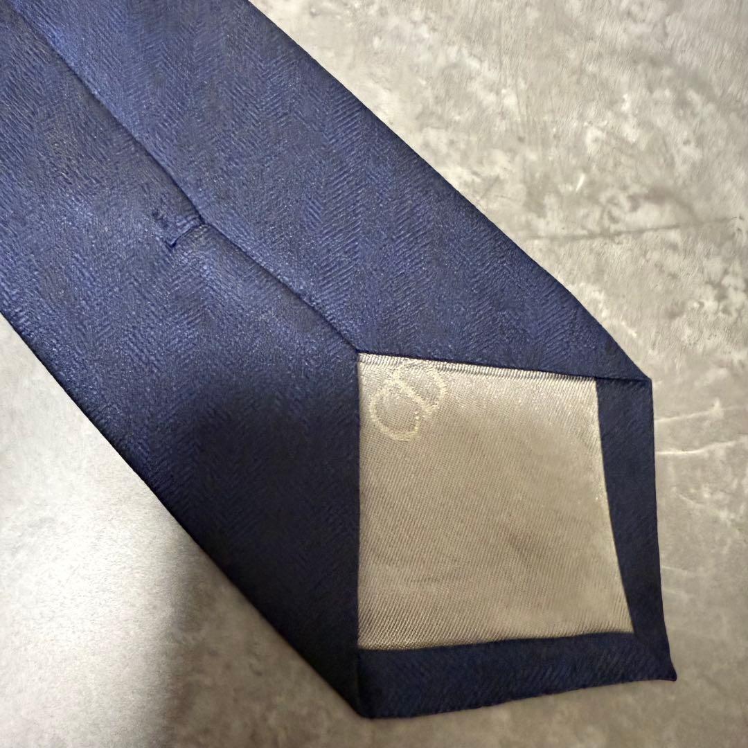 【✨美品✨】Dior ディオール ネクタイ ネイビー ソリッド 無地 希少 紺色