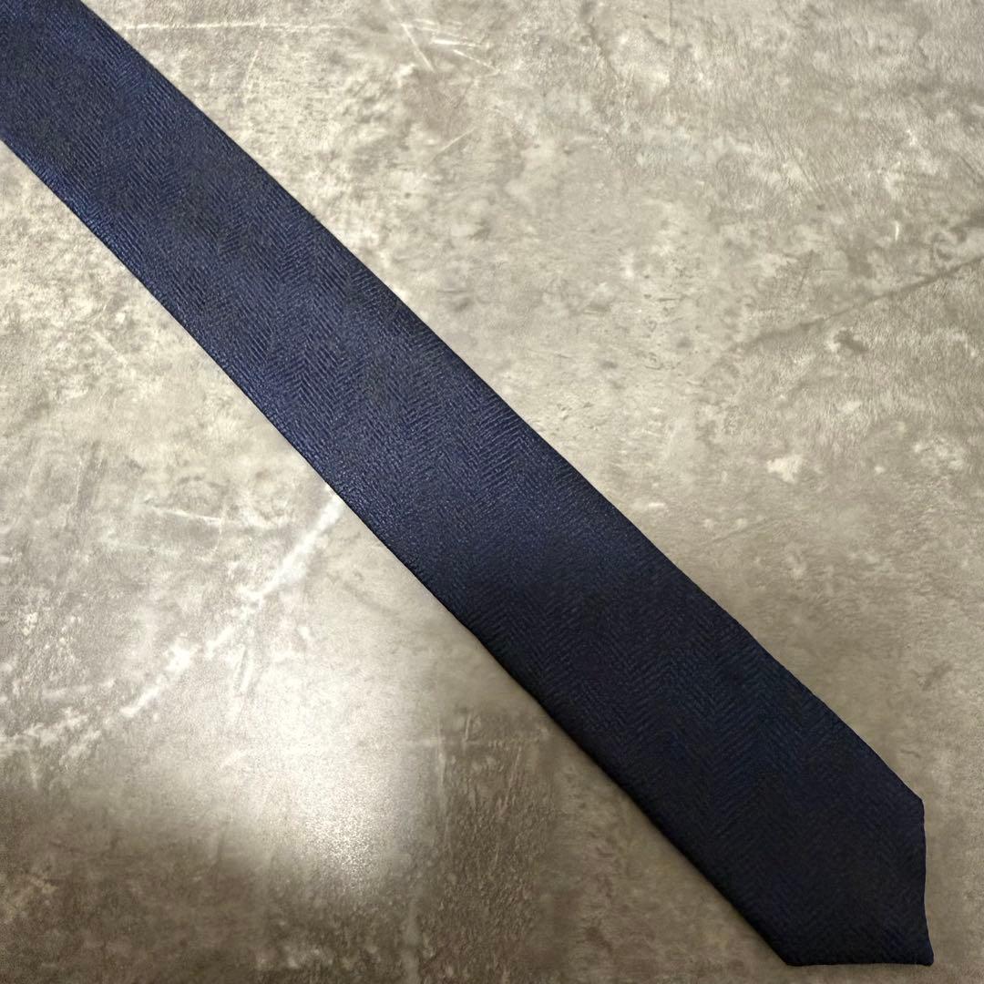 【✨美品✨】Dior ディオール ネクタイ ネイビー ソリッド 無地 希少 紺色