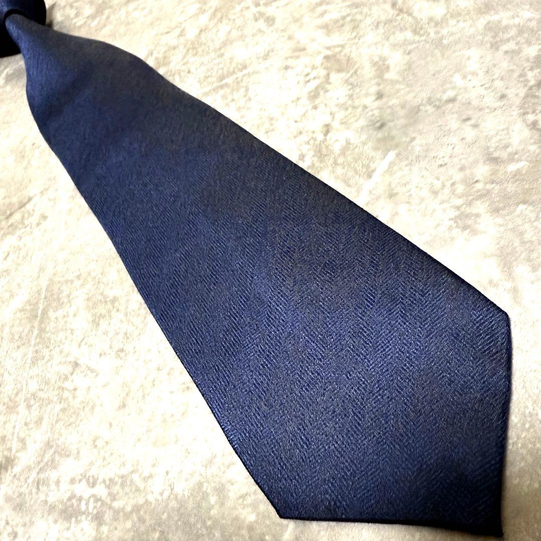 【✨美品✨】Dior ディオール ネクタイ ネイビー ソリッド 無地 希少 紺色