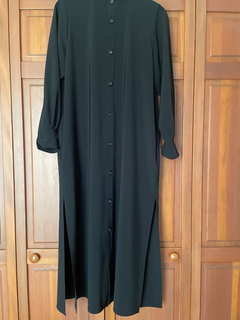 ブラックロングシャツワンピース