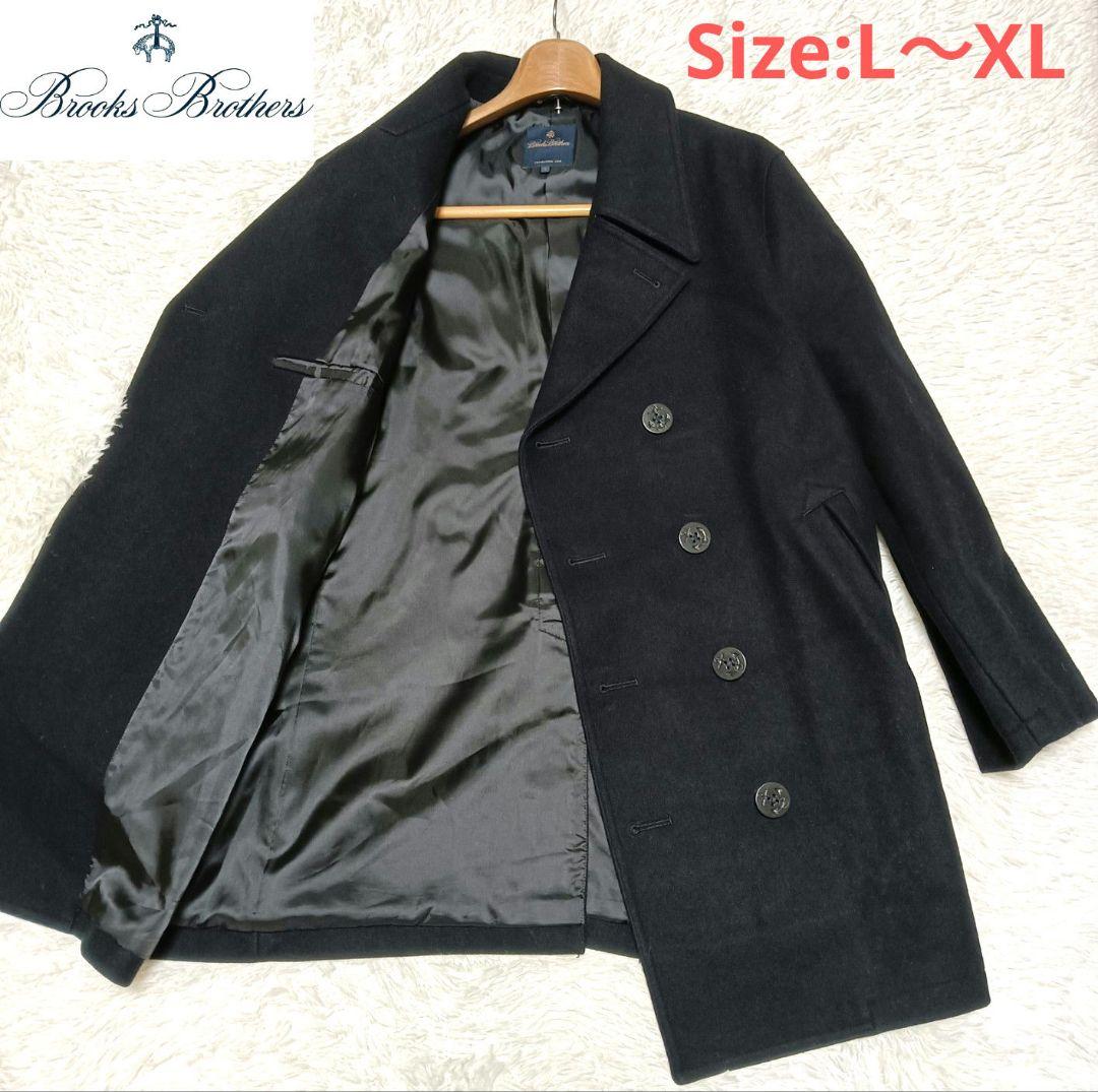 【未使用級】ブルックスブラザーズ ピーコート ダブル ウール ダークネイビー L