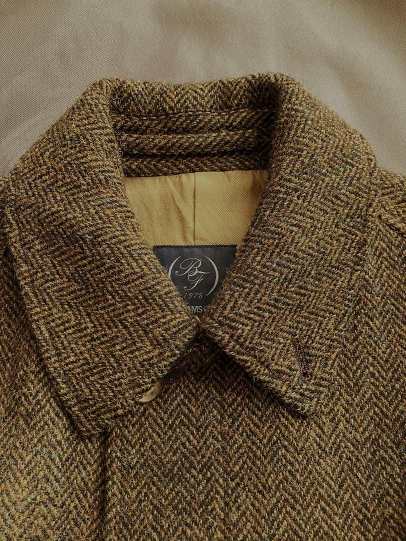 BEAMS F / HARRIS TWEED ヘリンボーン バルカラーコート