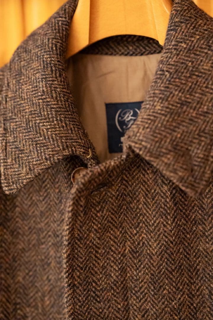BEAMS F / HARRIS TWEED ヘリンボーン バルカラーコート
