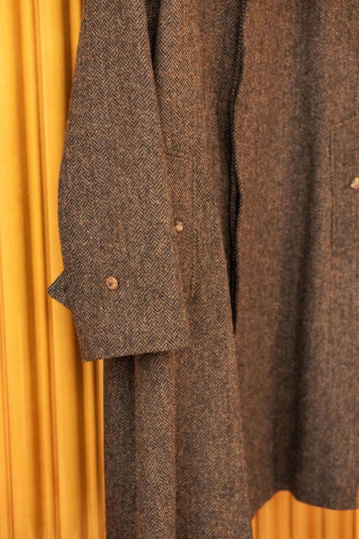 BEAMS F / HARRIS TWEED ヘリンボーン バルカラーコート