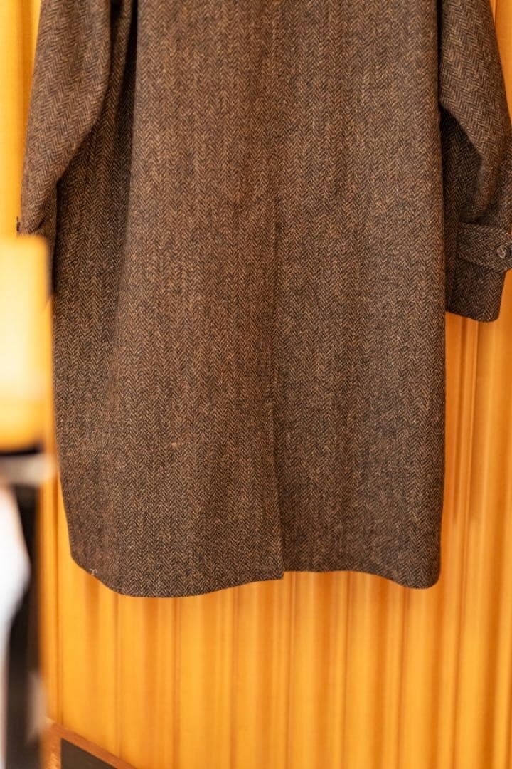 BEAMS F / HARRIS TWEED ヘリンボーン バルカラーコート