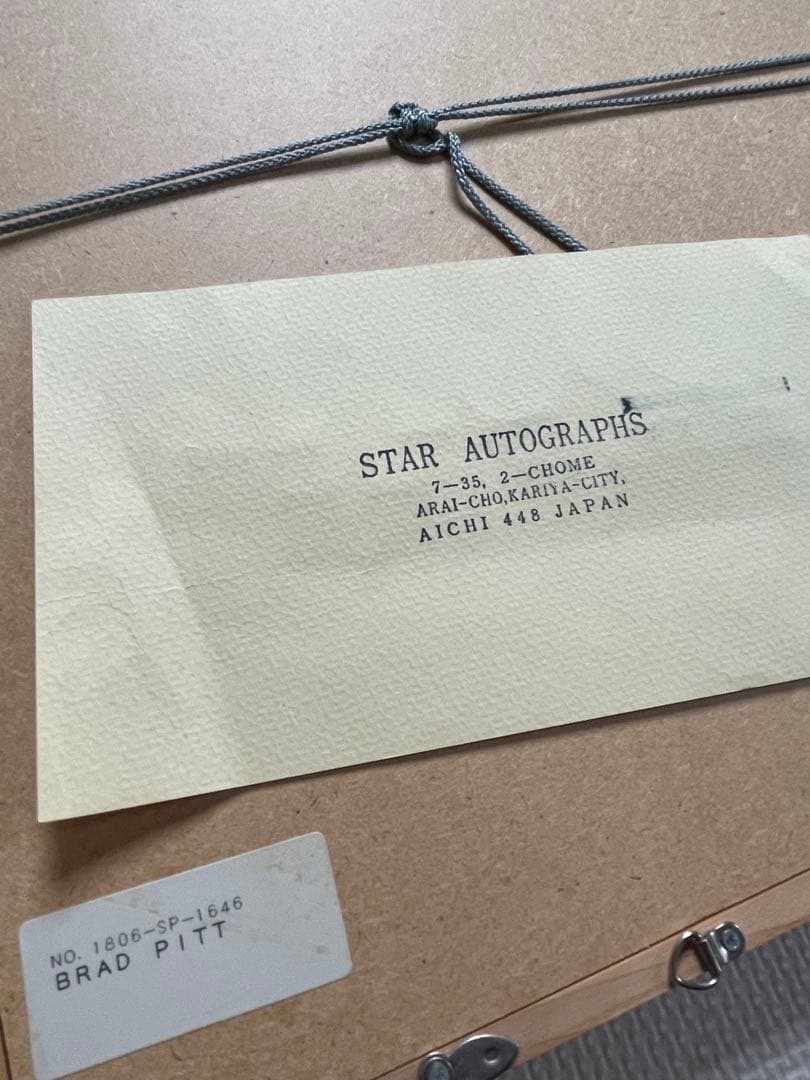 ブラットピット　直筆サイン　２点セット