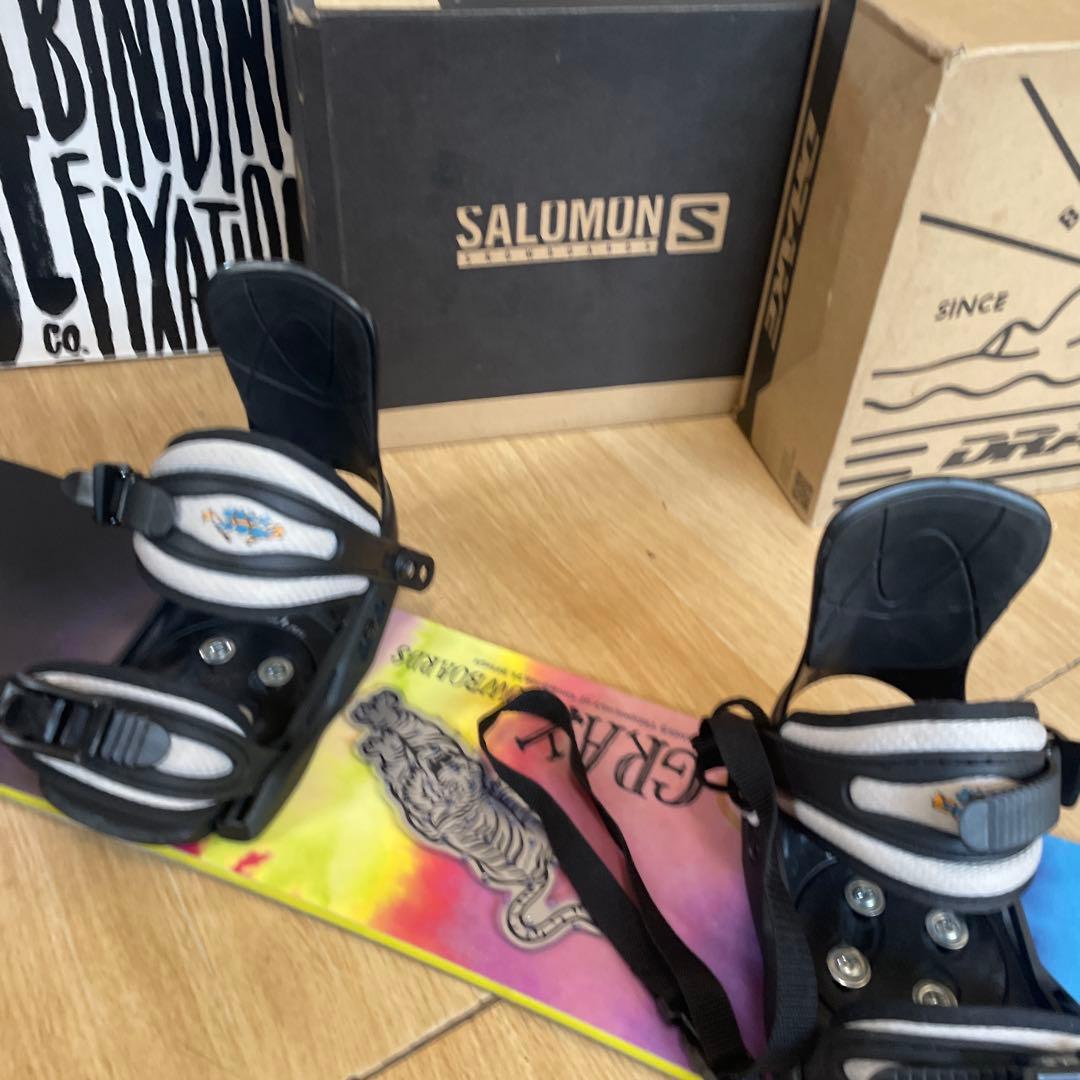 GRAY×SALOMON　キッズスノーボードセット　サロモンバイン付4点セット